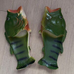 Novelty Fish Slip-on Beach Sandals in Green